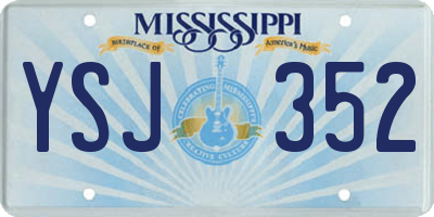 MS license plate YSJ352