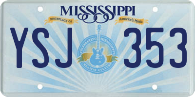 MS license plate YSJ353