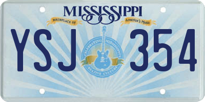 MS license plate YSJ354
