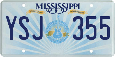 MS license plate YSJ355