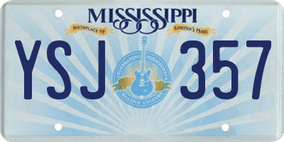 MS license plate YSJ357