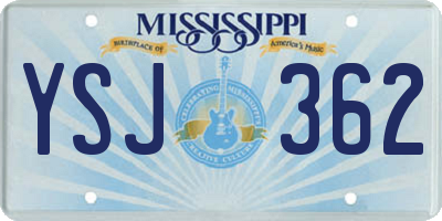 MS license plate YSJ362