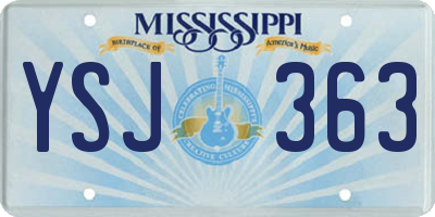 MS license plate YSJ363