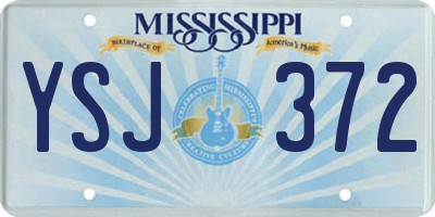 MS license plate YSJ372
