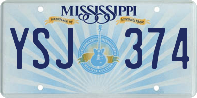 MS license plate YSJ374