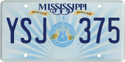MS license plate YSJ375