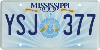 MS license plate YSJ377
