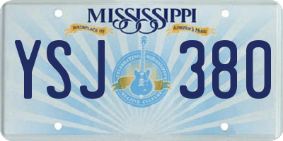 MS license plate YSJ380