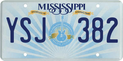 MS license plate YSJ382