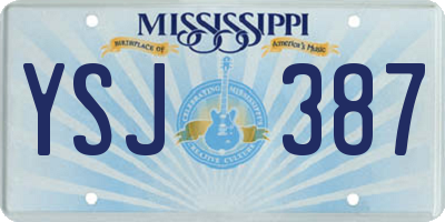 MS license plate YSJ387