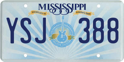 MS license plate YSJ388
