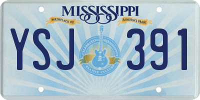 MS license plate YSJ391