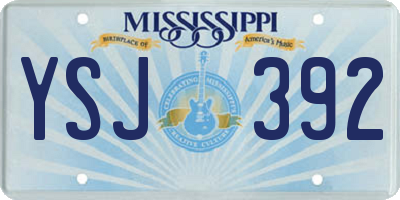 MS license plate YSJ392