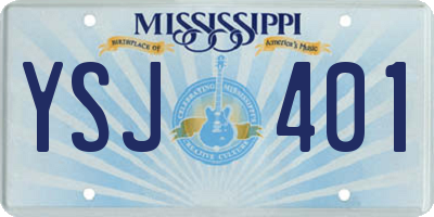 MS license plate YSJ401