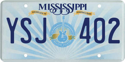 MS license plate YSJ402