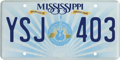 MS license plate YSJ403