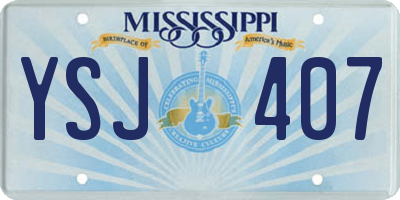 MS license plate YSJ407