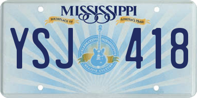 MS license plate YSJ418