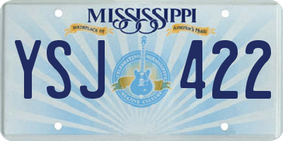 MS license plate YSJ422