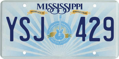 MS license plate YSJ429