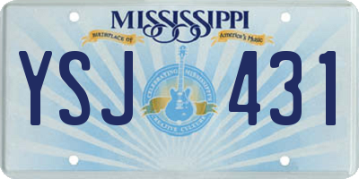 MS license plate YSJ431