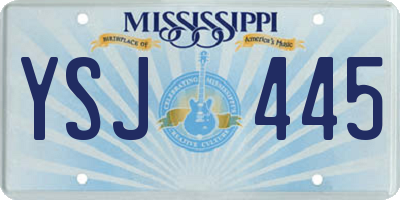 MS license plate YSJ445