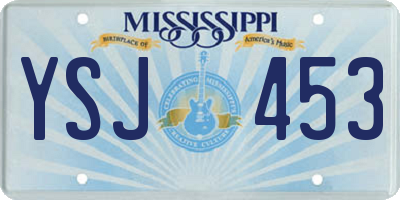 MS license plate YSJ453