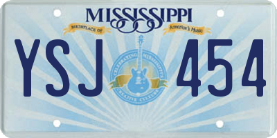 MS license plate YSJ454
