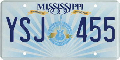 MS license plate YSJ455