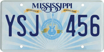 MS license plate YSJ456