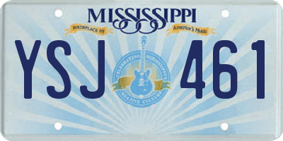 MS license plate YSJ461