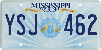 MS license plate YSJ462
