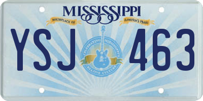 MS license plate YSJ463