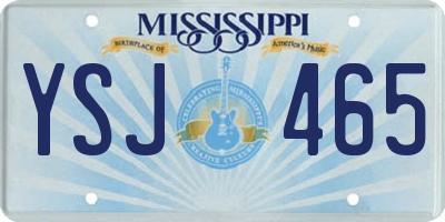 MS license plate YSJ465