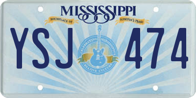 MS license plate YSJ474