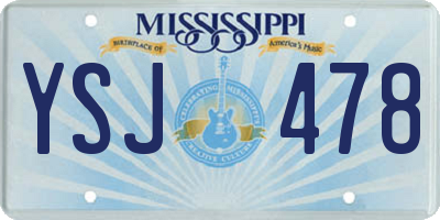 MS license plate YSJ478