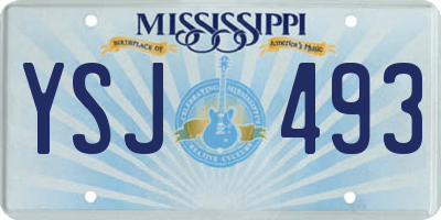 MS license plate YSJ493