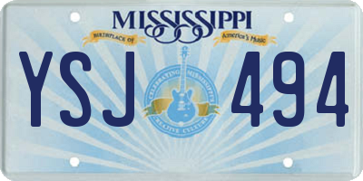 MS license plate YSJ494