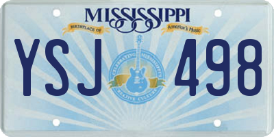 MS license plate YSJ498