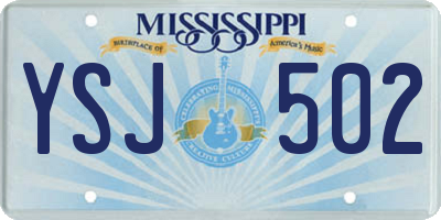 MS license plate YSJ502