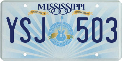 MS license plate YSJ503