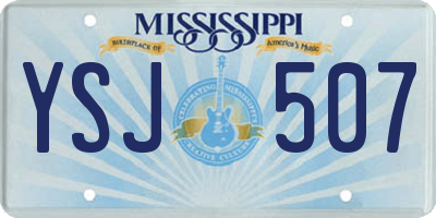 MS license plate YSJ507
