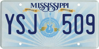 MS license plate YSJ509