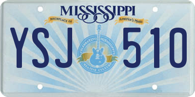 MS license plate YSJ510