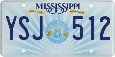 MS license plate YSJ512