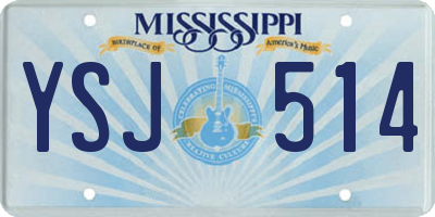 MS license plate YSJ514