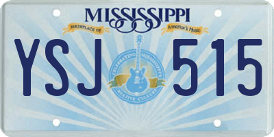 MS license plate YSJ515