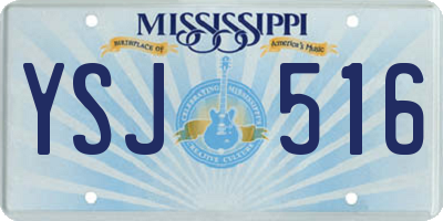 MS license plate YSJ516