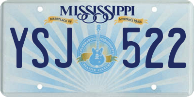 MS license plate YSJ522