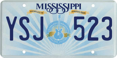 MS license plate YSJ523
